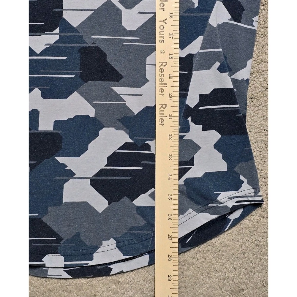 Gymshark Shirt Mens M Blue Camo Short Sleeve Athletic Tee Gym Training Spellout - Picture 9 of 12